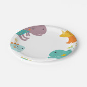 Dinosaur Roar Boys Birthday Blue Papieren Bordje (Gekanteld)