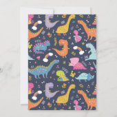 Dinosaur Roar Girls Birthday Pink Kaart (Achterkant)