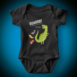 Dinosaur Roar Green Monogrammed Boy Romper