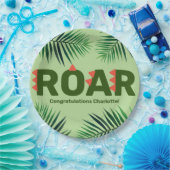 Dinosaur Roar Oerwoud Ferns Baby shower Papieren Bordje (Feest)