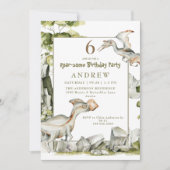 Dinosaur Roar-some verjaardagsfeestje uitnodiging (Voorkant)