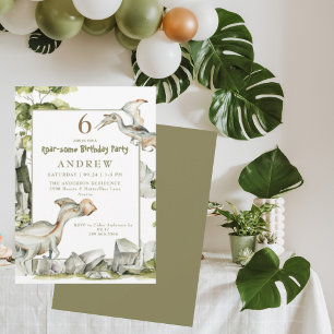 Dinosaur Roar-some verjaardagsfeestje uitnodiging