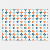 Dinosaur Roar T-Rex Triceratops Tracks Stripes Inpakpapier Vel (Voorkant 3)