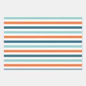 Dinosaur Roar T-Rex Triceratops Tracks Stripes Inpakpapier Vel (Voorkant 2)