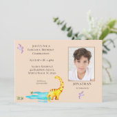 Dinosaur Roar Theme Oerwoud Birthday Kaart (Staand voorkant)