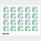Dinosaur Roar Verjaardagsfeest Dank Je Geschenk Vierkante Sticker (Vel)