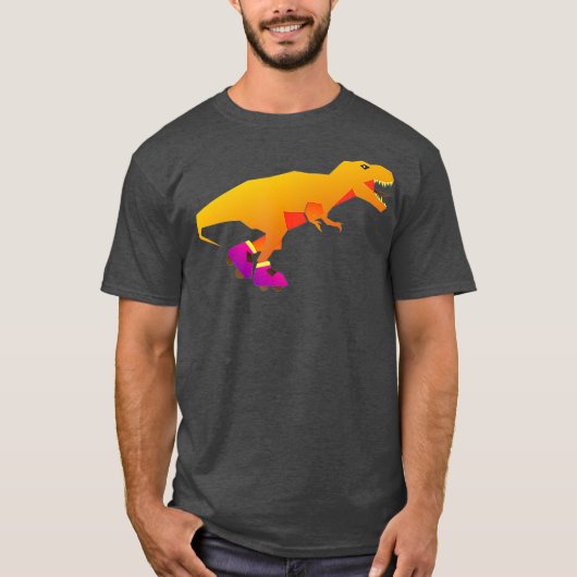 Dinosaur Roller-Schaatsen Inline-Schaatsen Funny T T-shirt (Voorkant)