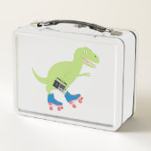 Dinosaur Roller Skating Holding Radio (Achterkant)