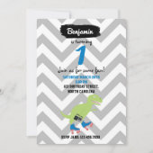 Dinosaur Roller Skating Holding Radio Birthday Kaart (Voorkant)