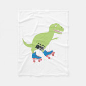 Dinosaur Roller Skating Holding Radio Fleece Deken (Voorkant)