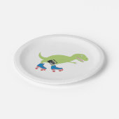 Dinosaur Roller Skating Holding Radio Papieren Bordje (Gekanteld)