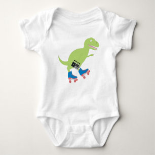 Dinosaur Roller Skating Holding Radio Romper