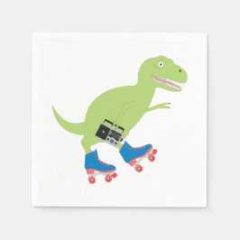Dinosaur Roller Skating Holding Radio Servet