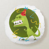 Dinosaur Rond Kussen (Voorkant)