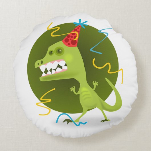 Dinosaur Rond Kussen (Achterkant)