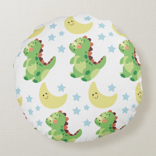 Dinosaur Rond Kussen (Achterkant)