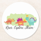 Dinosaur Ronde Kartonnen Onderzetter (Voorkant)