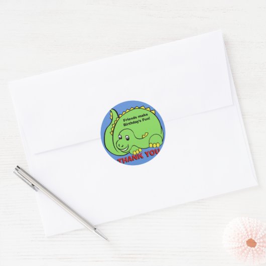 Dinosaur Ronde Sticker (Envelop)