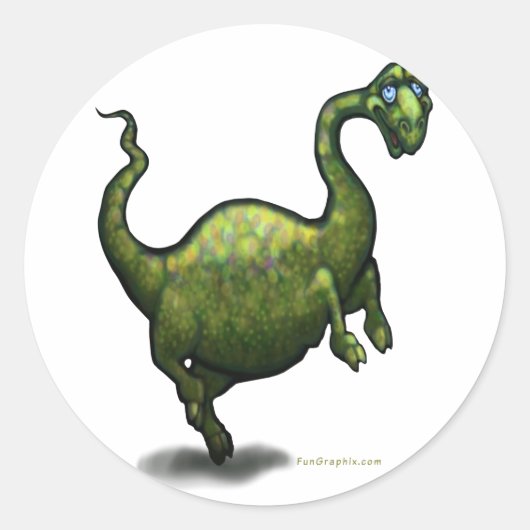 Dinosaur Ronde Sticker (Voorkant)