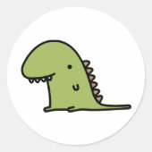 Dinosaur Ronde Sticker (Voorkant)