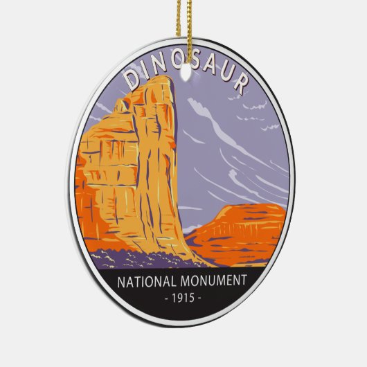 Dinosaur  rondleiding nationaal monument keramisch ornament (Rechts)