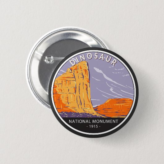 Dinosaur  rondleiding nationaal monument ronde button 5,7 cm (Voorkant /achterkant)