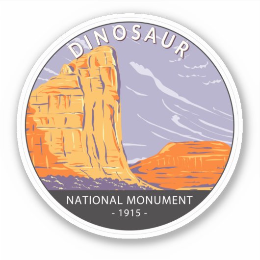 Dinosaur  rondleiding nationaal monument sticker (Voorkant)