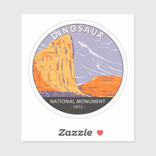 Dinosaur  rondleiding nationaal monument sticker (Vel)