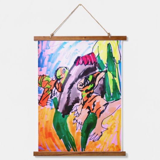 Dinosaur rotsen  hangend wandkleed (Voorkant)