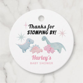 Dinosaur roze Baby shower dat door Bedankjes Labels