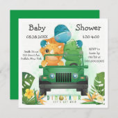 Dinosaur Safari Adventure Baby shower Kaart (Voorkant / Achterkant)