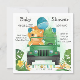 Dinosaur Safari Adventure Baby shower Kaart