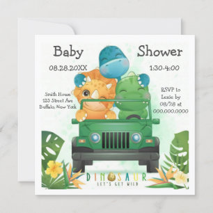 Dinosaur Safari Adventure Baby shower Kaart
