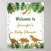 Dinosaur Safari Baby shower Welkom Poster (Voorkant)
