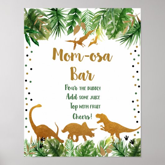 Dinosaur Safari Mimosa Bar Sign Poster (Voorkant)