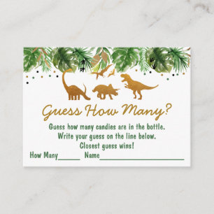 Dinosaur Safari raad eens hoeveel schoenspel Informatiekaartje