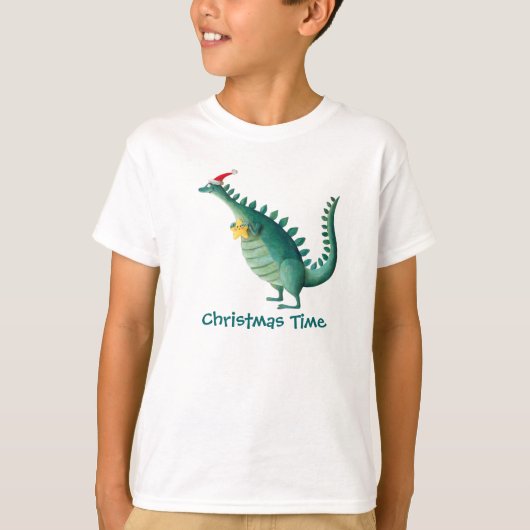 Dinosaur - Santa Claus Helper T-shirt (Voorkant)