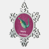 Dinosaur - Santa Claus Helper Tin Sneeuwvlok Ornament (Rechts)