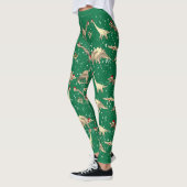 Dinosaur Santa Green Christmas Leggings (Links)