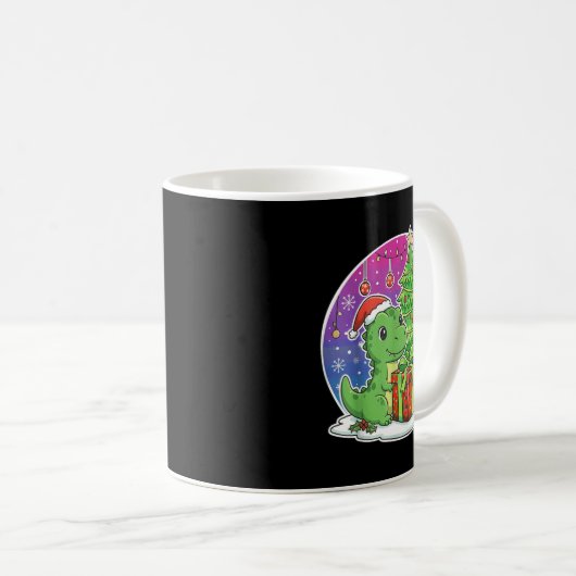 Dinosaur Santa Hat Xmas Dinosaur Lover Adults Boy  Koffiemok (Voorkant rechts)