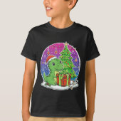 Dinosaur Santa Hat Xmas Dinosaur Lover Adults Boy  T-shirt (Voorkant)