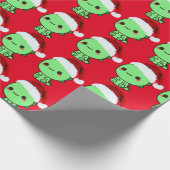 Dinosaur Santa kawaii Cadeaupapier (Hoek)