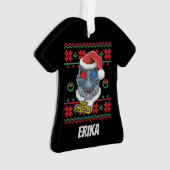 Dinosaur Santa T-Rex Ugly Kerstmis Ornament (voorkant)