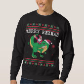 Dinosaur Santa T-Rex Ugly KerstSweater Trui (Voorkant)