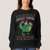 Dinosaur Santa T-Rex Ugly KerstSweater Trui (Voorkant)