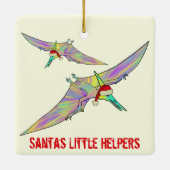 Dinosaur Santas gezegde voor kleine hulpstukken Keramisch Ornament (Achterkant)