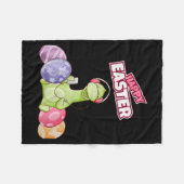 Dinosaur Say Happy Easter Premium Tri-blend  Fleece Deken (Voorkant (Horizontaal))