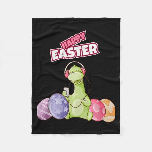 Dinosaur Say Happy Easter Premium Tri-blend  Fleece Deken (Voorkant)