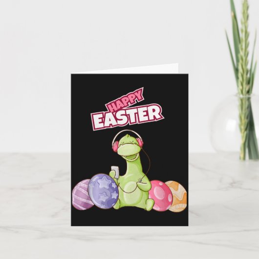 Dinosaur Say Happy Easter Premium Tri-blend  Kaart (Voorkant)