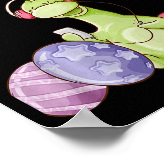 Dinosaur Say Happy Easter Premium Tri-blend Poster (Hoek)